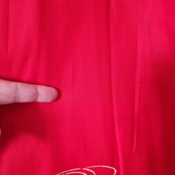 JUGUEMM Kimono Red Patterned Winged Sleeves Made in Japan Size Large - Picture 15 of 15